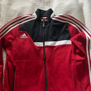 Adidas red track suit jacket